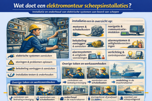 Alles over het beroep elektromonteur scheepsinstallaties Wat doet een elektromonteur scheepsinstallaties